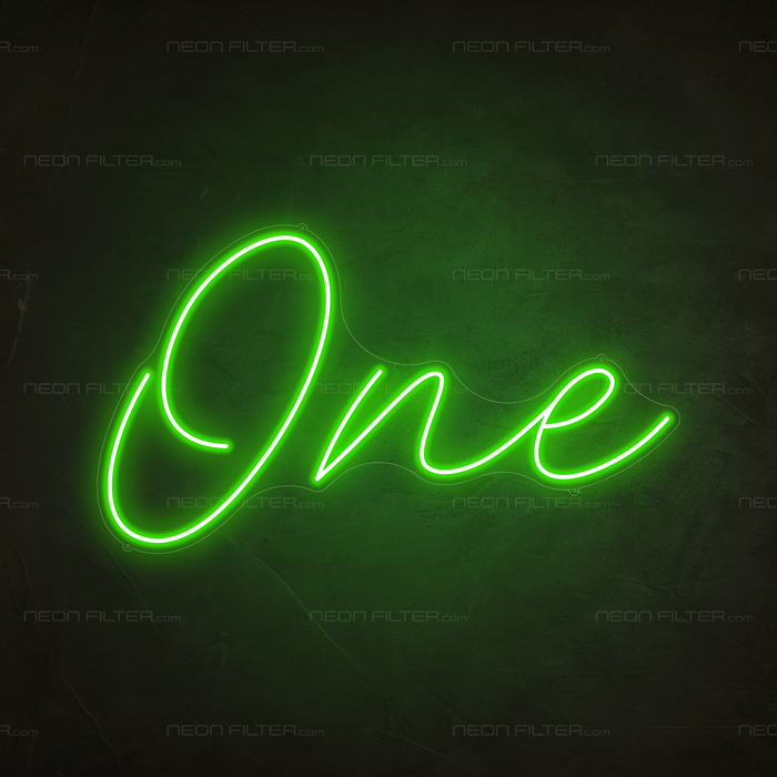 One Neon Sign in Glow Up Green