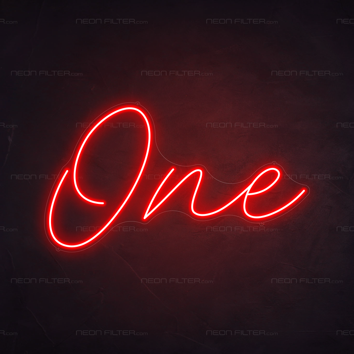 One Neon Sign in Hot Mama Red