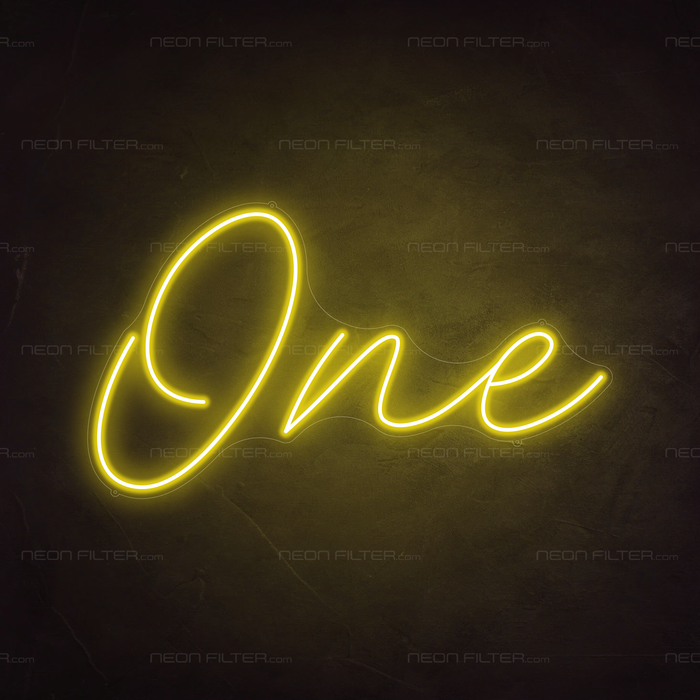 One Neon Sign in Paradise Yellow