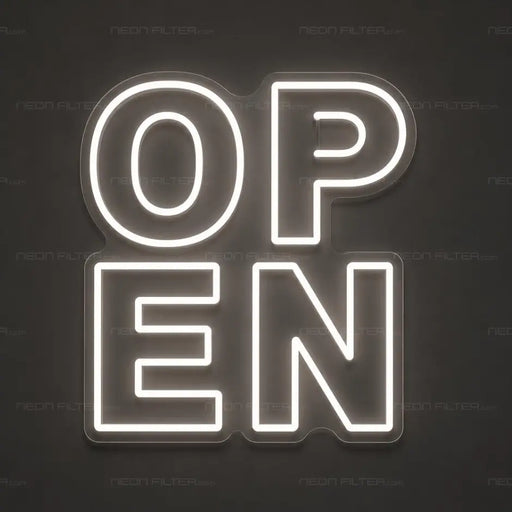 Open Block Neon Sign for RetailShop Decor - Neon Filter