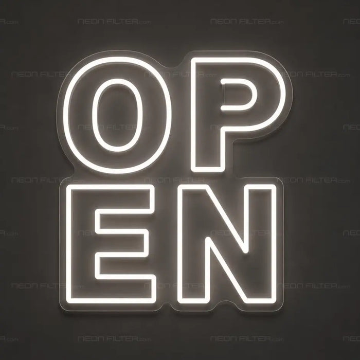Open Block Neon Sign for RetailShop Decor - Neon Filter