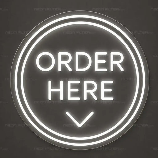 Order Here Neon Sign for RetailShop Decor - Neon Filter