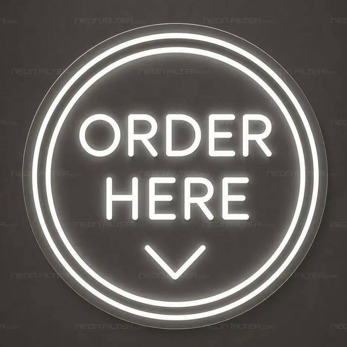 Order Here Neon Sign for RetailShop Decor - Neon Filter