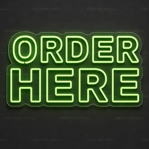 Order Here Outline Neon Sign for RetailShop Decor - Neon Filter