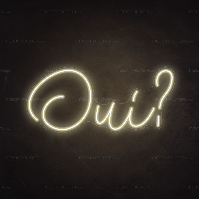 Oui Neon Sign in Cosy Warm White