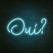 Oui Neon Sign in Glacier blue