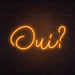 Oui Neon Sign in Hey Pumpkin Orange