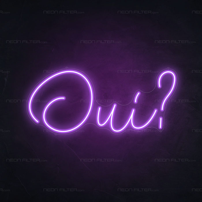 Oui Neon Sign in Hopeless Romantic Purple