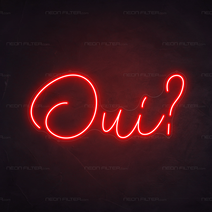 Oui Neon Sign in Hot Mama Red