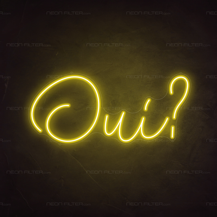 Oui Neon Sign in Paradise Yellow