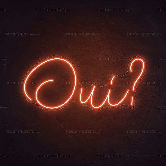 Oui Neon Sign in Sunset Orange