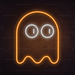 Pac-man Ghost Neon Sign in Hey Pumpkin Orange. Clyde