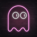 Pac-man Ghost Neon Sign in Pastel Pink. Pinky