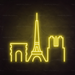 Paris Skyline Neon Sign in Paradise Yellow