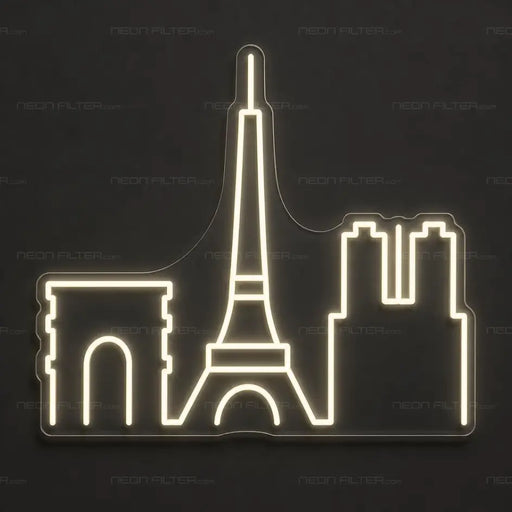 Paris Skyline Neon Sign - AI Enabled