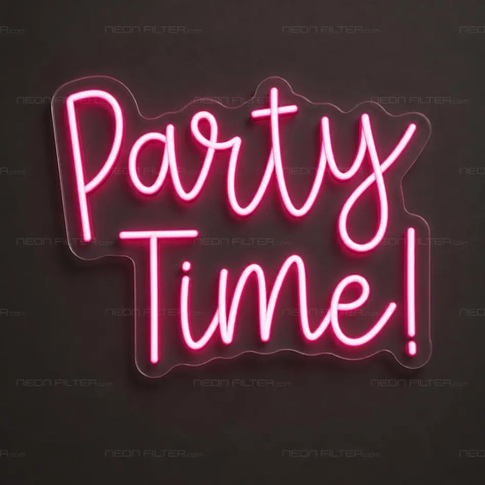 Party Time Neon Sign for Birthday Decor - Neon Filter