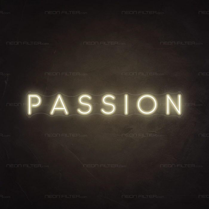 Passion Neon Sign in Cosy Warm White