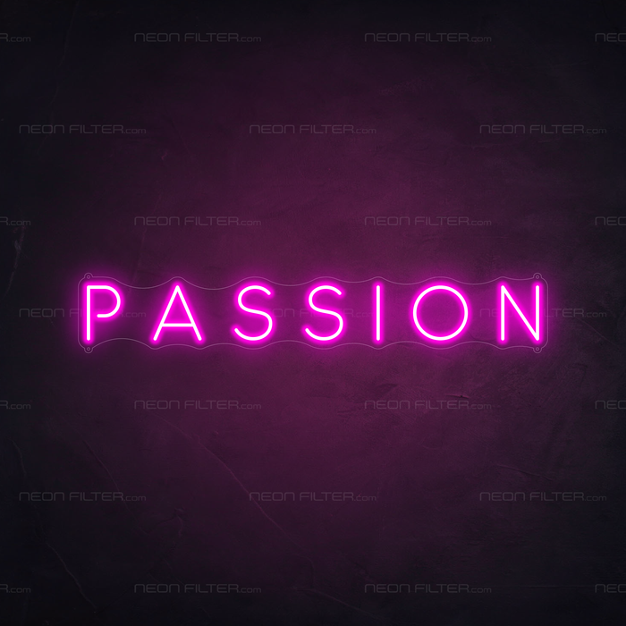 Passion Neon Sign in Love Potion Pink