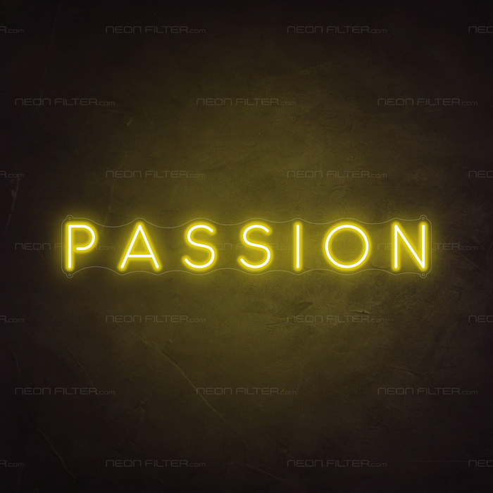 Passion Neon Sign in Paradise Yellow