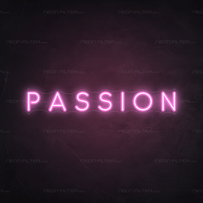 Passion Neon Sign in Pastel Pink