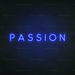 Passion Neon Sign in Santorini Blue