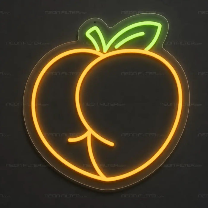 Peach Outline Neon Sign for Gym Decor - Neon Filter