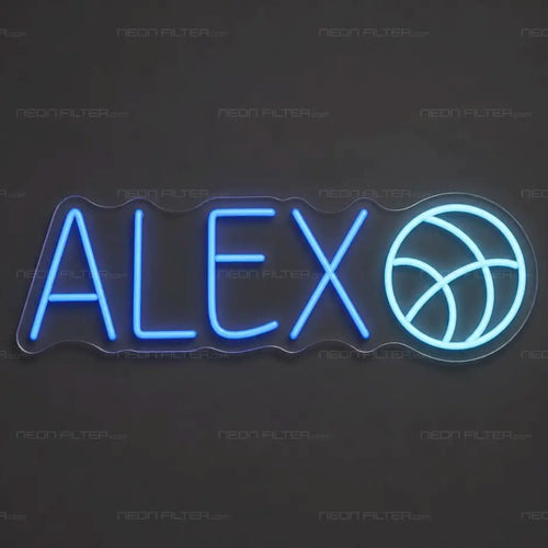 Personalised Alex Basketball Neon Sign for Kids Decor - Neon Filter