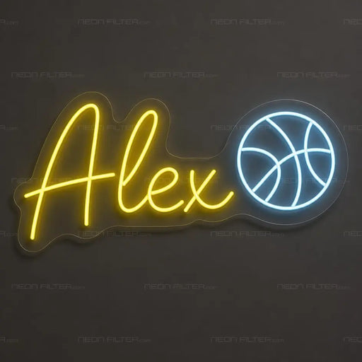 Personalised Alex Basketball Neon Sign for Kids Decor - Neon Filter