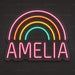 Personalised Amelia Rainbow Neon Sign for Kids Decor - Neon Filter