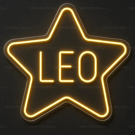 Personalised Leo Star Neon Sign for Kids Decor - Neon Filter