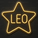 Personalised Leo Star Neon Sign for Kids Decor - Neon Filter