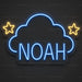 Personalised Noah Cloud Neon Sign for Kids Decor - Neon Filter