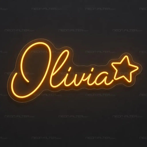 Personalised Olivia Star Neon Sign for Kids Decor - Neon Filter
