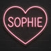 Personalised Sophie Heart Neon Sign for Kids Decor - Neon Filter