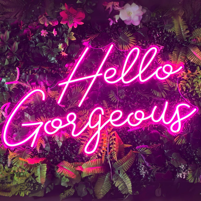 Pink Hello Gorgeous Neon Sign Light