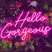 Pink Hello Gorgeous Neon Sign Light