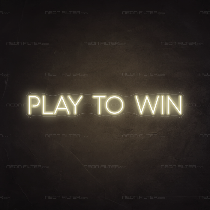 Play To Win Neon Sign in Cosy Warm White