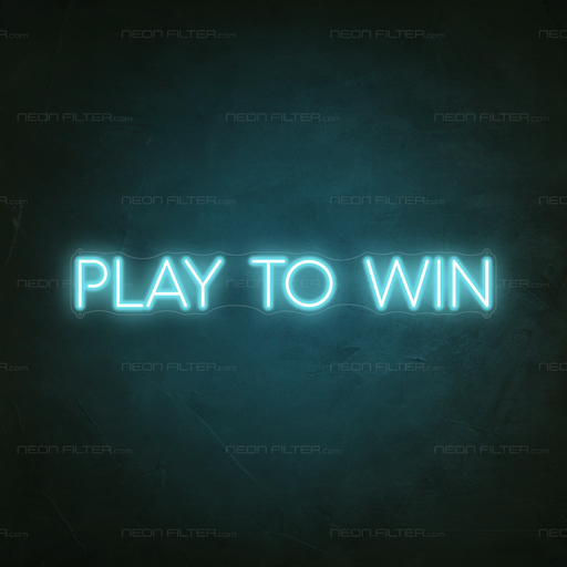 Play To Win Neon Sign in Glacier blue