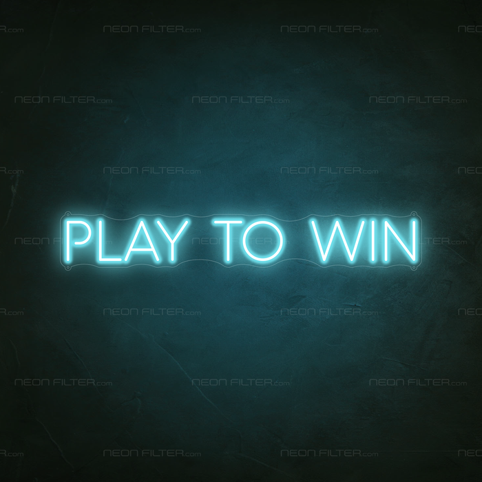 Play To Win Neon Sign in Glacier blue