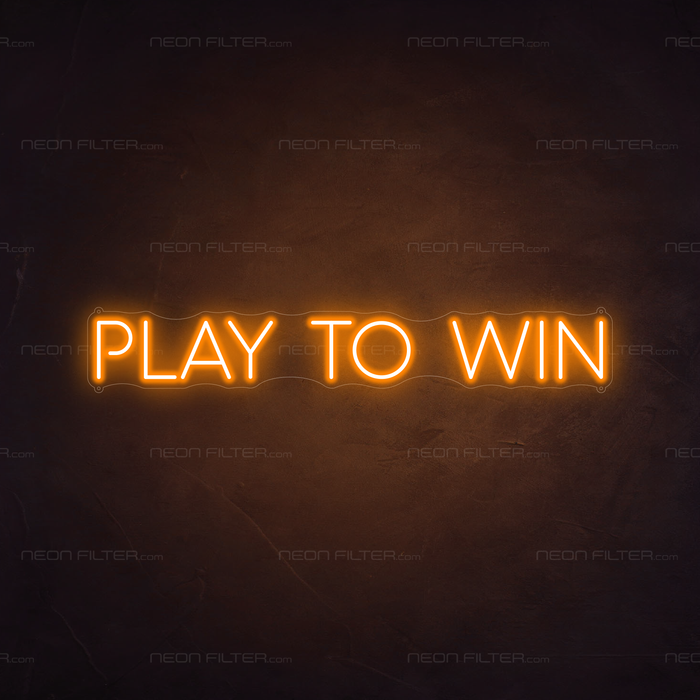 Play To Win Neon Sign in Hey Pumpkin Orange