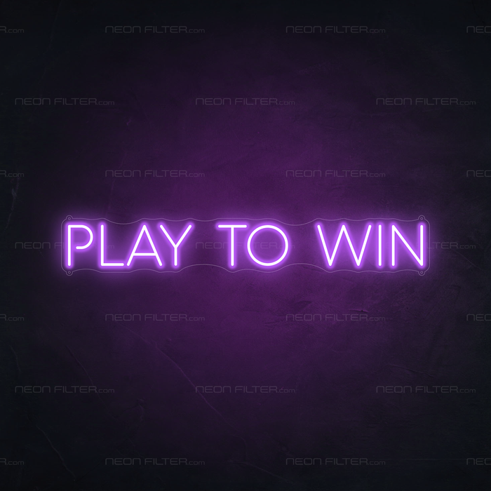 Play To Win Neon Sign in Hopeless Romantic Purple