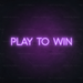 Play To Win Neon Sign in Hopeless Romantic Purple