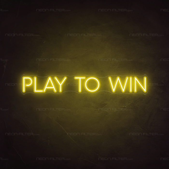 Play To Win Neon Sign in Paradise Yellow