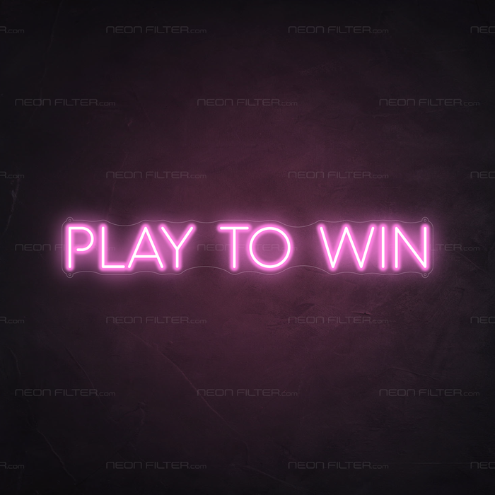 Play To Win Neon Sign in Pastel Pink