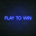 Play To Win Neon Sign in Santorini Blue