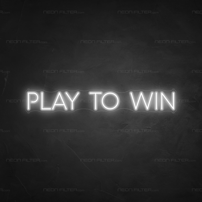 Play To Win Neon Sign in Snow White