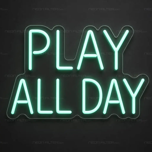Play All Day Kids Neon Sign for Kids Decor - Neon Filter