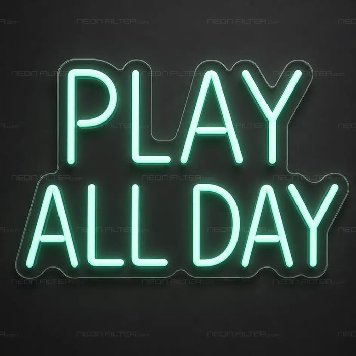Play All Day Kids Neon Sign for Kids Decor - Neon Filter