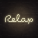 Relax Neon Sign in Cosy Warm White