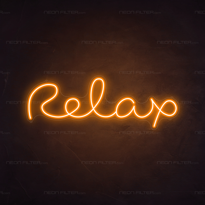 Relax Neon Sign in Hey Pumpkin Orange